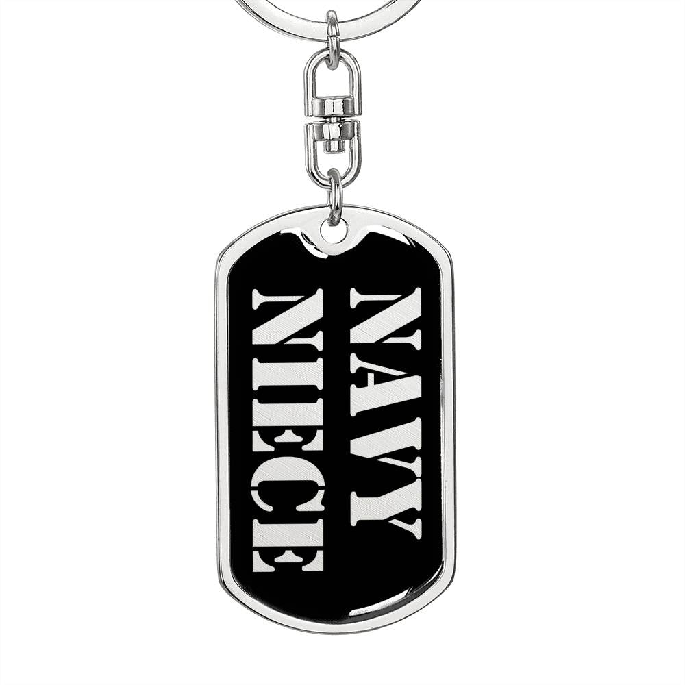Navy Niece v2 - Luxury Dog Tag Keychain