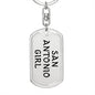 San Antonio Girl v4 - Luxury Dog Tag Keychain