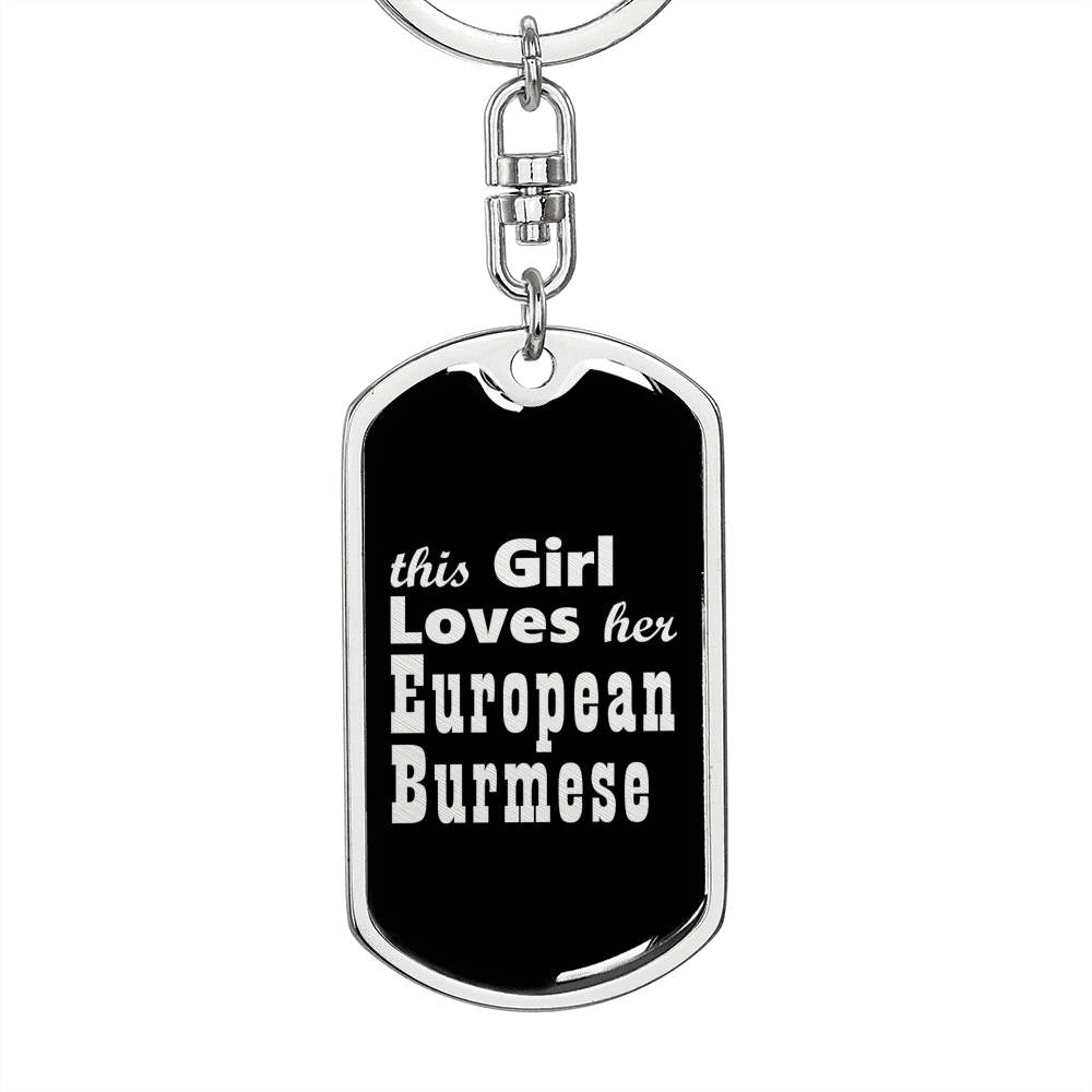 European Burmese v2 - Luxury Dog Tag Keychain
