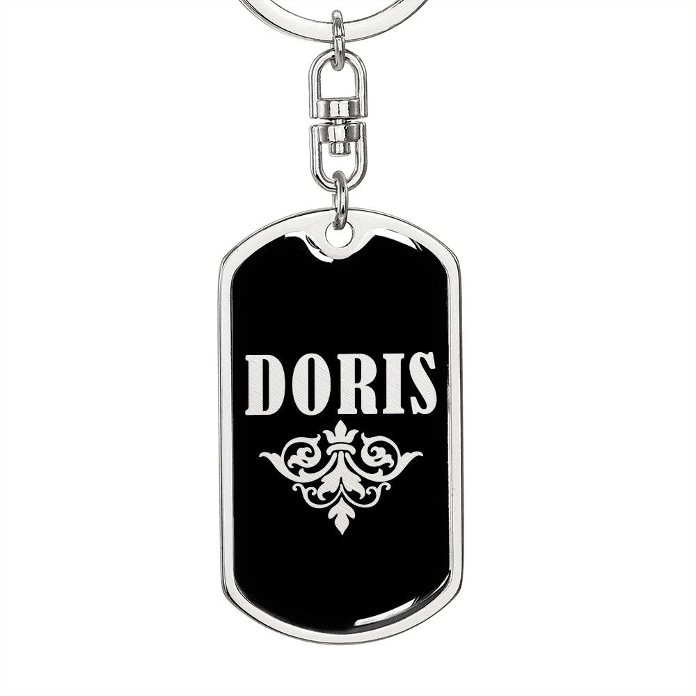 Doris v02a - Luxury Dog Tag Keychain