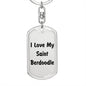 Love My Saint Berdoodle v4 - Luxury Dog Tag Keychain