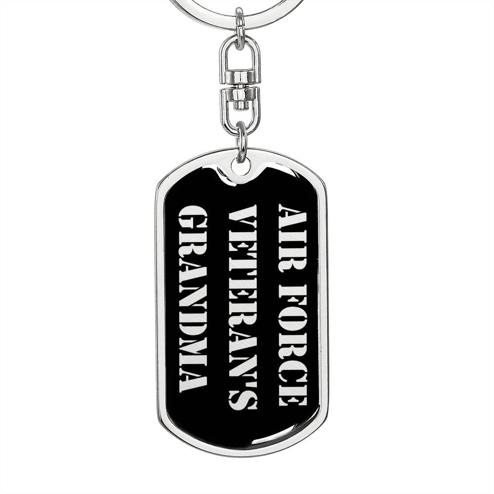 Air Force Veteran's Grandma v2 - Luxury Dog Tag Keychain