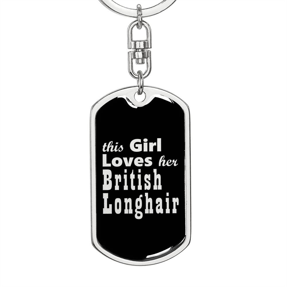 British Longhair v2 - Luxury Dog Tag Keychain