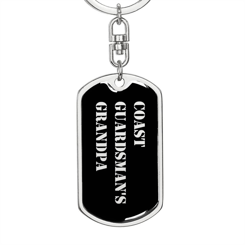 Coast Guardsman's Grandpa v2 - Luxury Dog Tag Keychain