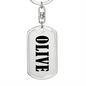 Olive v01 - Luxury Dog Tag Keychain