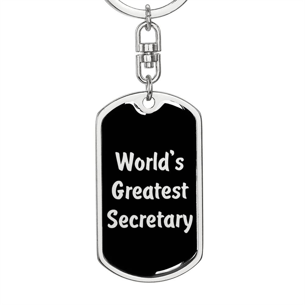 World's Greatest Secretary v2 - Luxury Dog Tag Keychain
