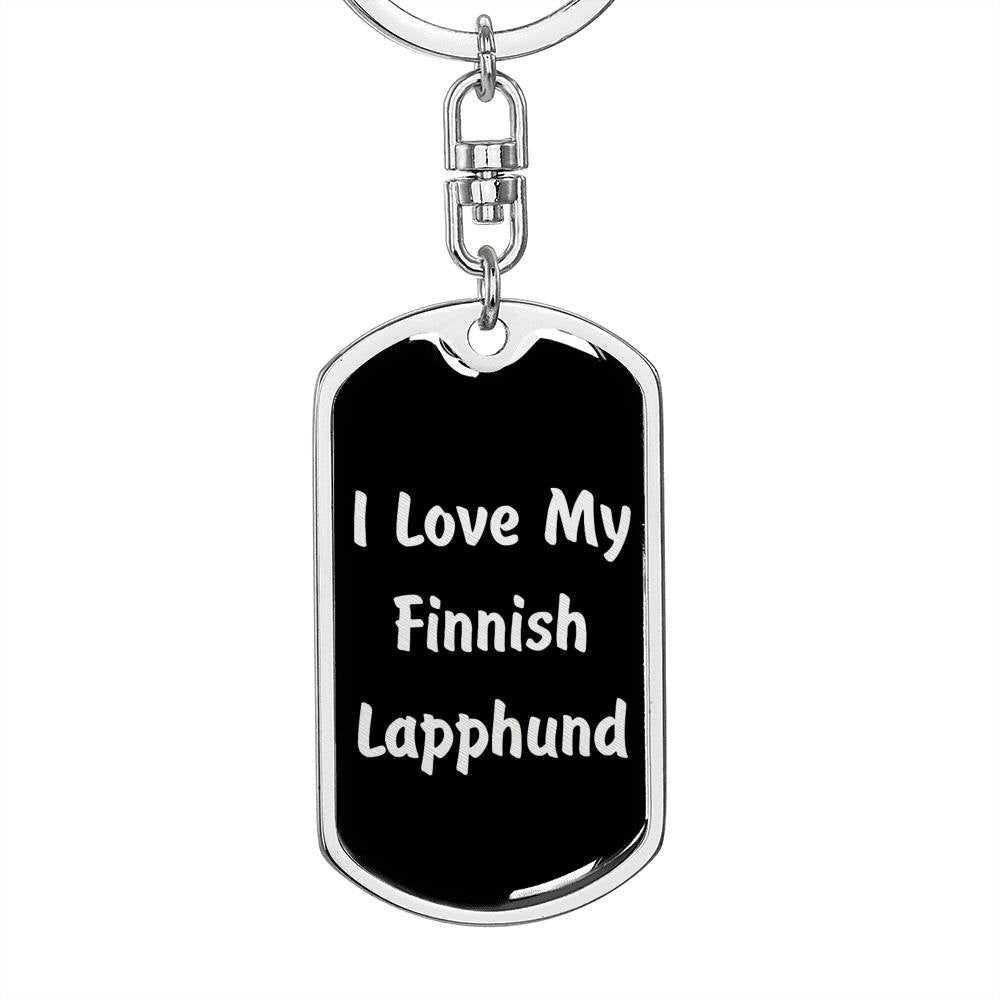 Love My Finnish Lapphund v5 - Luxury Dog Tag Keychain