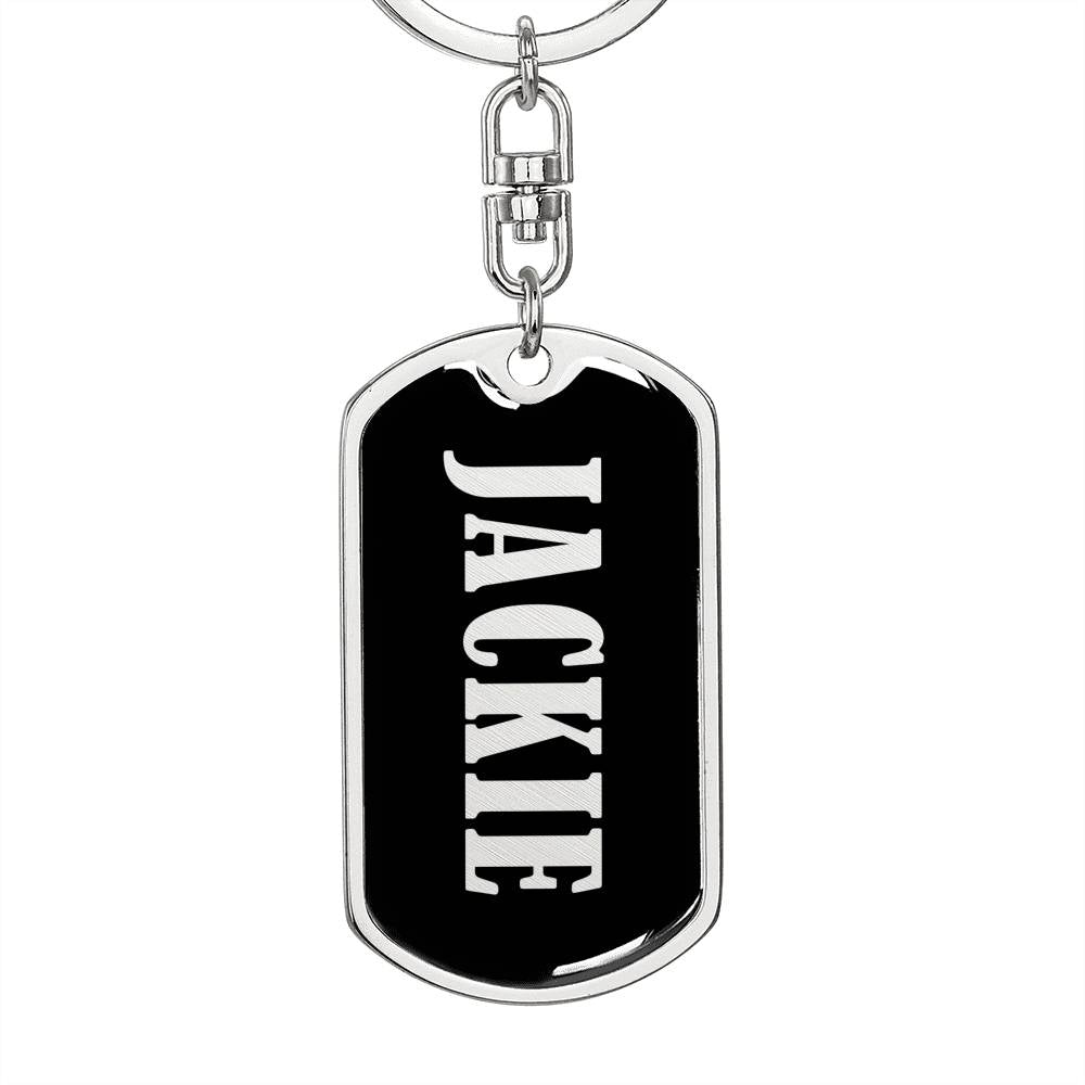 Jackie v02 - Luxury Dog Tag Keychain