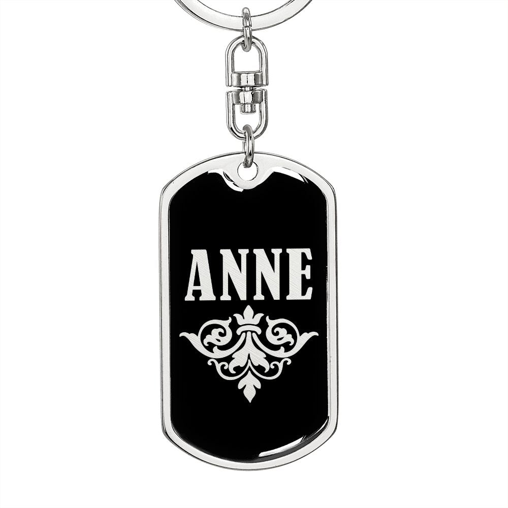 Anne v02a - Luxury Dog Tag Keychain