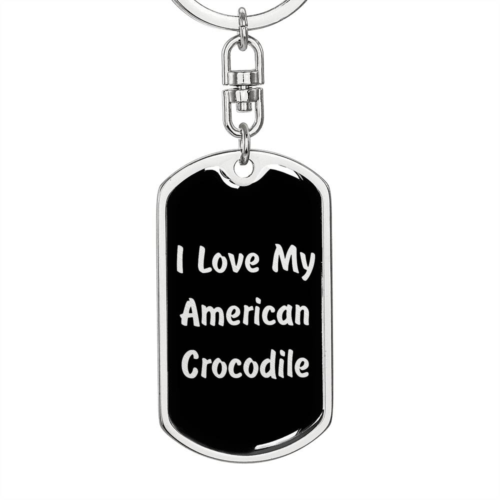 Love My American Crocodile v2 - Luxury Dog Tag Keychain