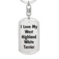 Love My West Highland White Terrier v4 - Luxury Dog Tag Keychain