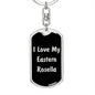 Love My Eastern Rosella v2 - Luxury Dog Tag Keychain