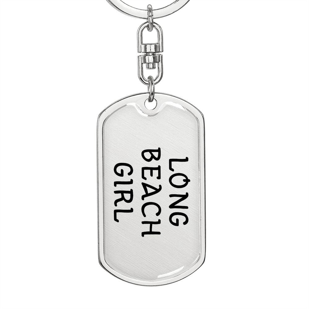 Long Beach Girl v4 - Luxury Dog Tag Keychain