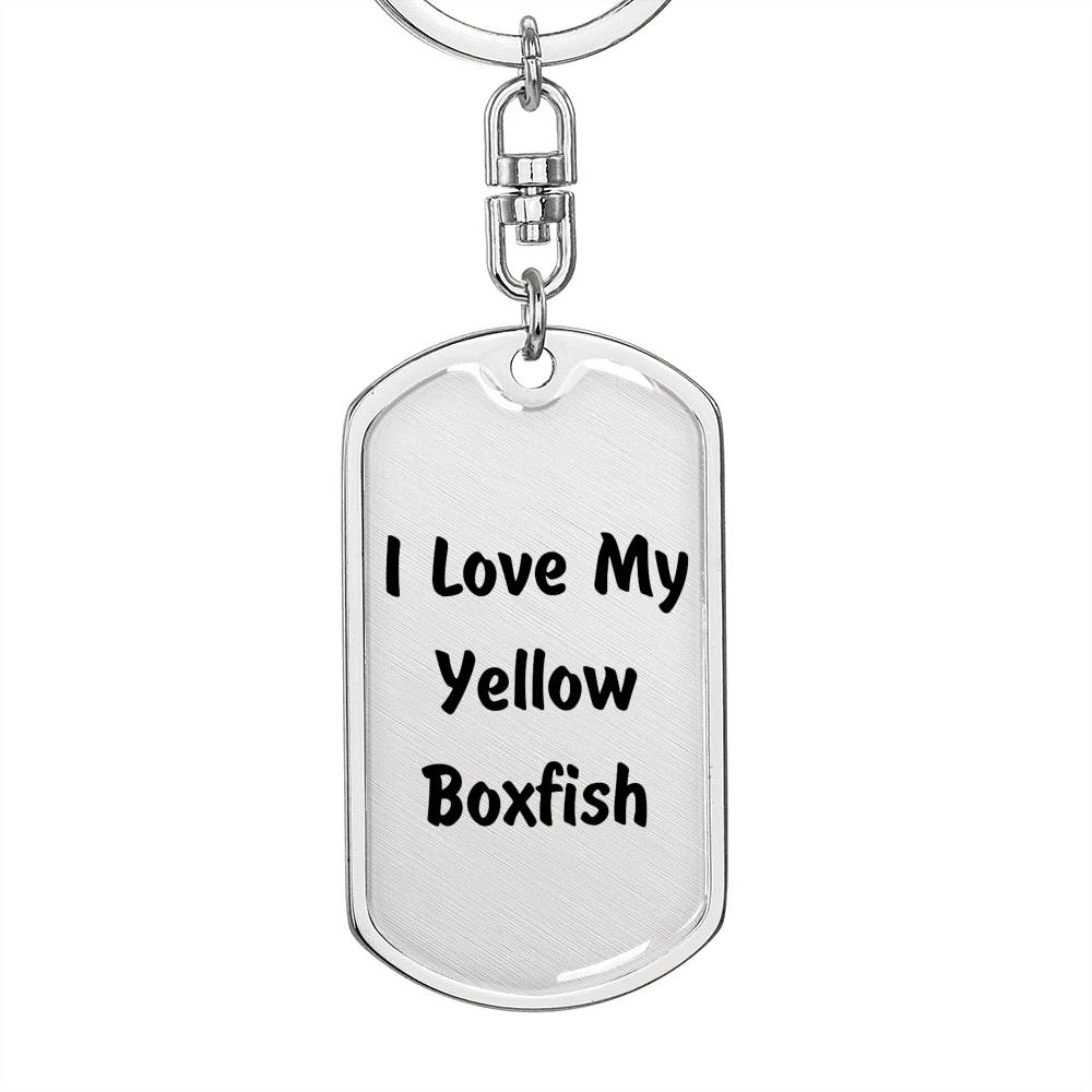 Love My Yellow Boxfish - Luxury Dog Tag Keychain