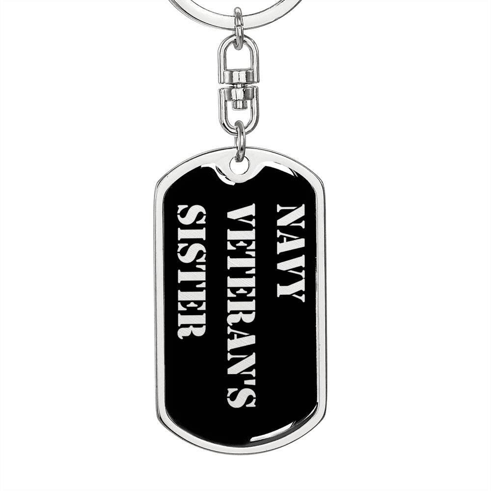 Navy Veteran's Sister v2 - Luxury Dog Tag Keychain
