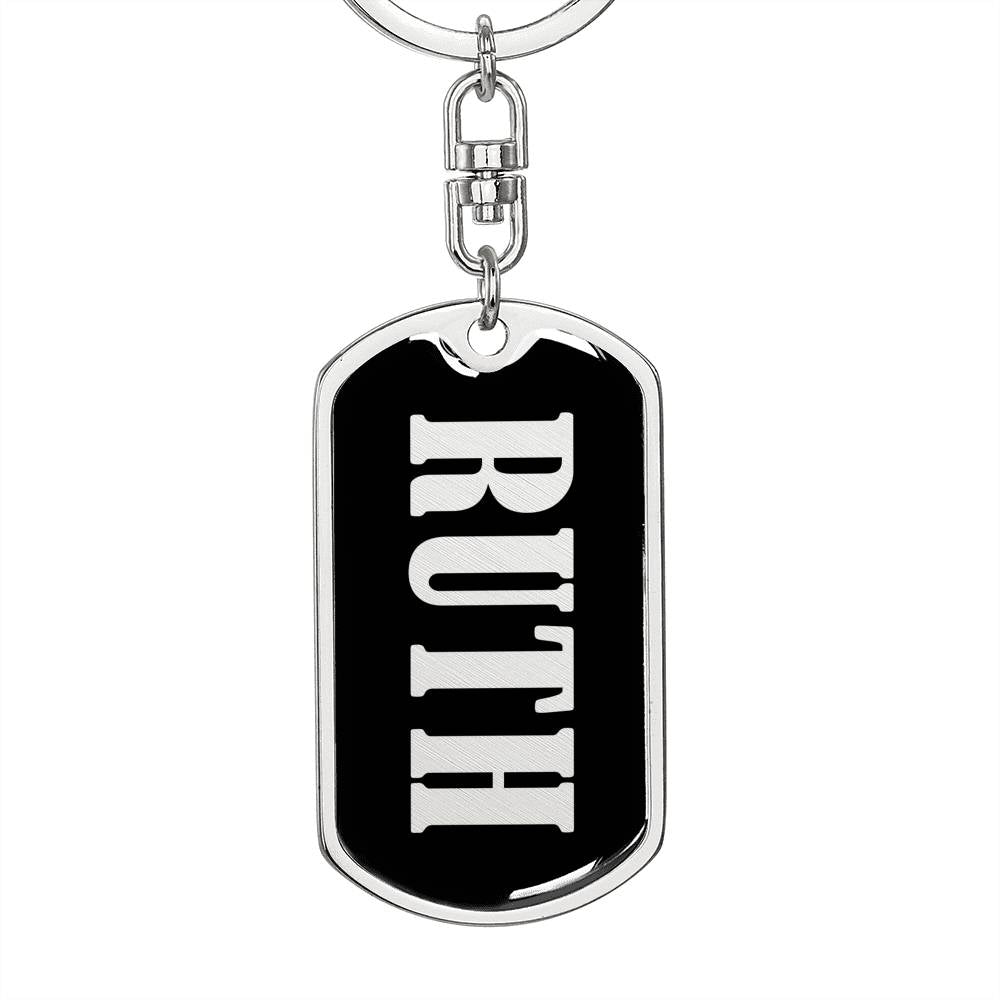 Ruth v02 - Luxury Dog Tag Keychain