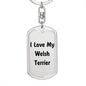 Love My Welsh Terrier v4 - Luxury Dog Tag Keychain