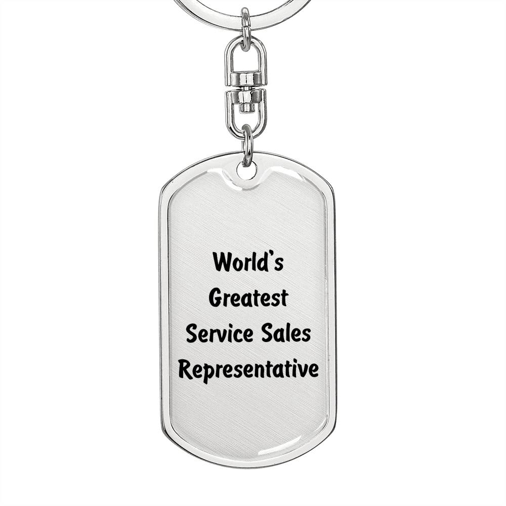World's Greatest Service Sales Representative - Luxury Dog Tag Keychain