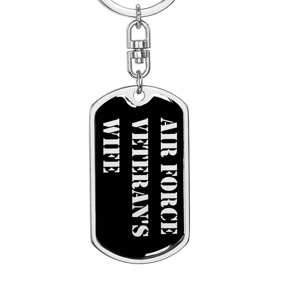 Air Force Veteran's Wife v2 - Luxury Dog Tag Keychain