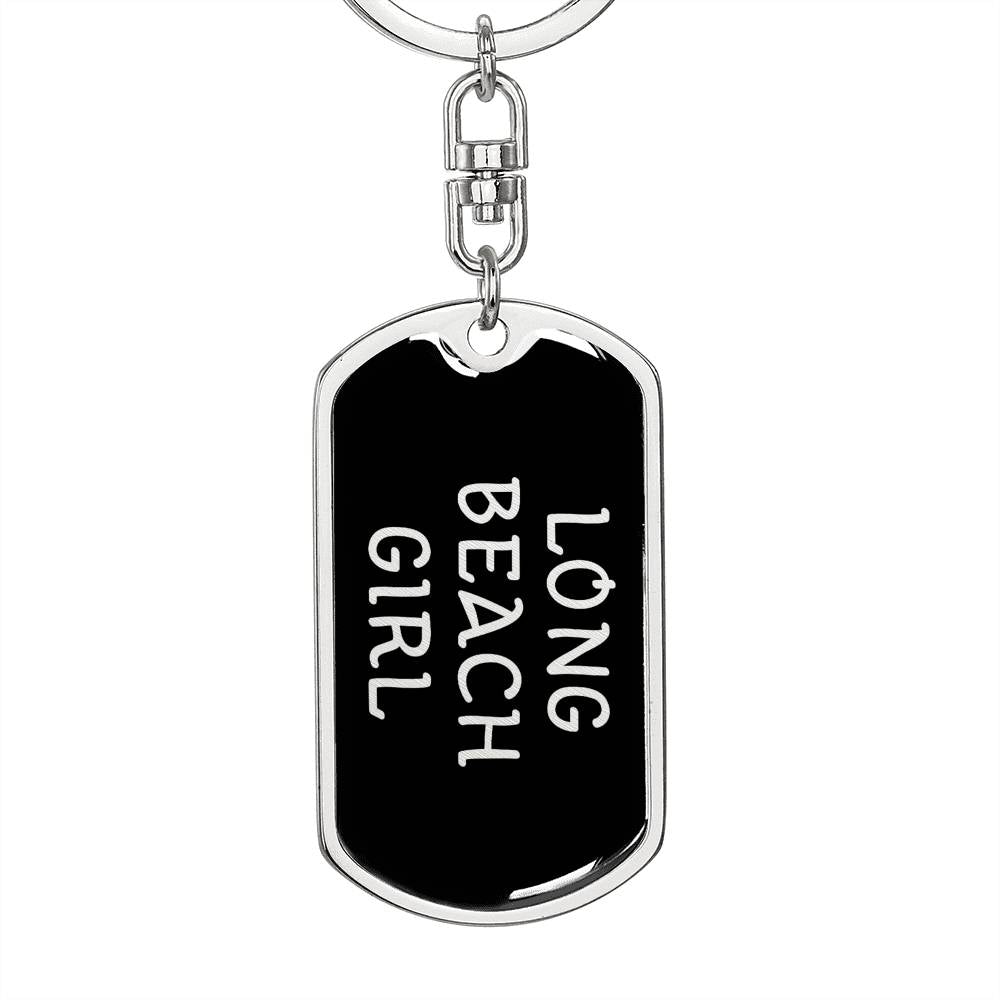 Long Beach Girl v5 - Luxury Dog Tag Keychain