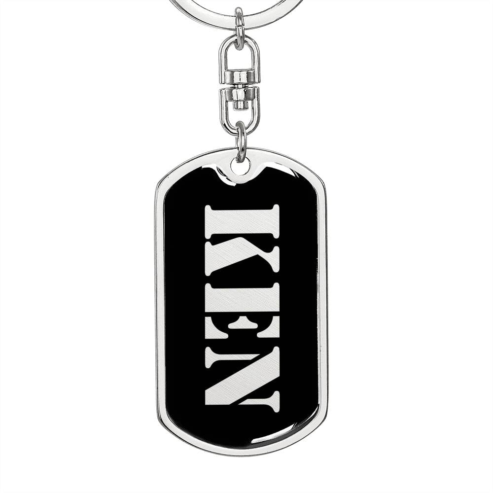 Ken v3 - Luxury Dog Tag Keychain