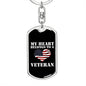 My Heart Belongs To A Veteran - Luxury Dog Tag Keychain