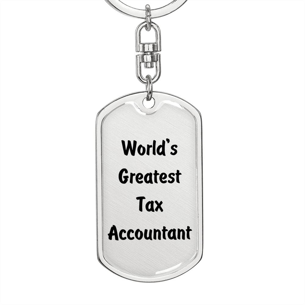 World's Greatest Tax Accountant - Luxury Dog Tag Keychain