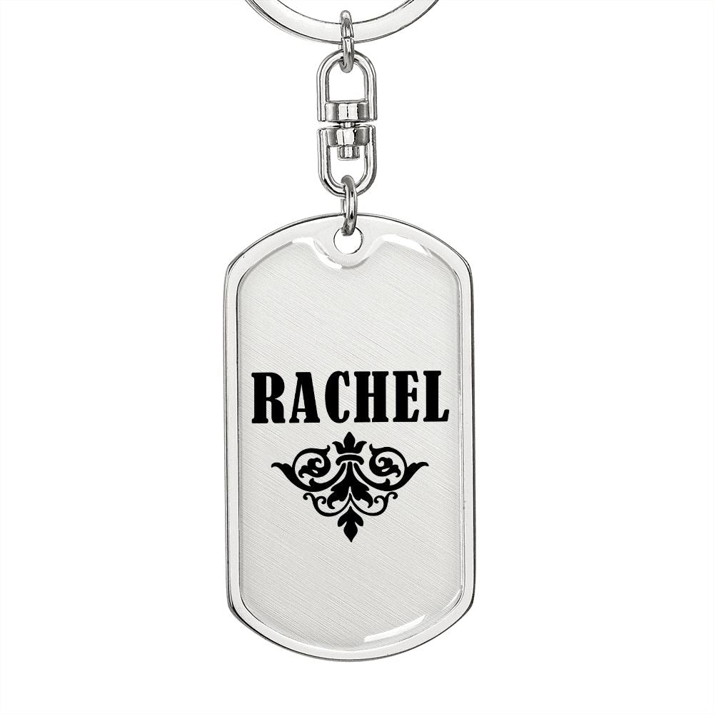 Rachel v01a - Luxury Dog Tag Keychain