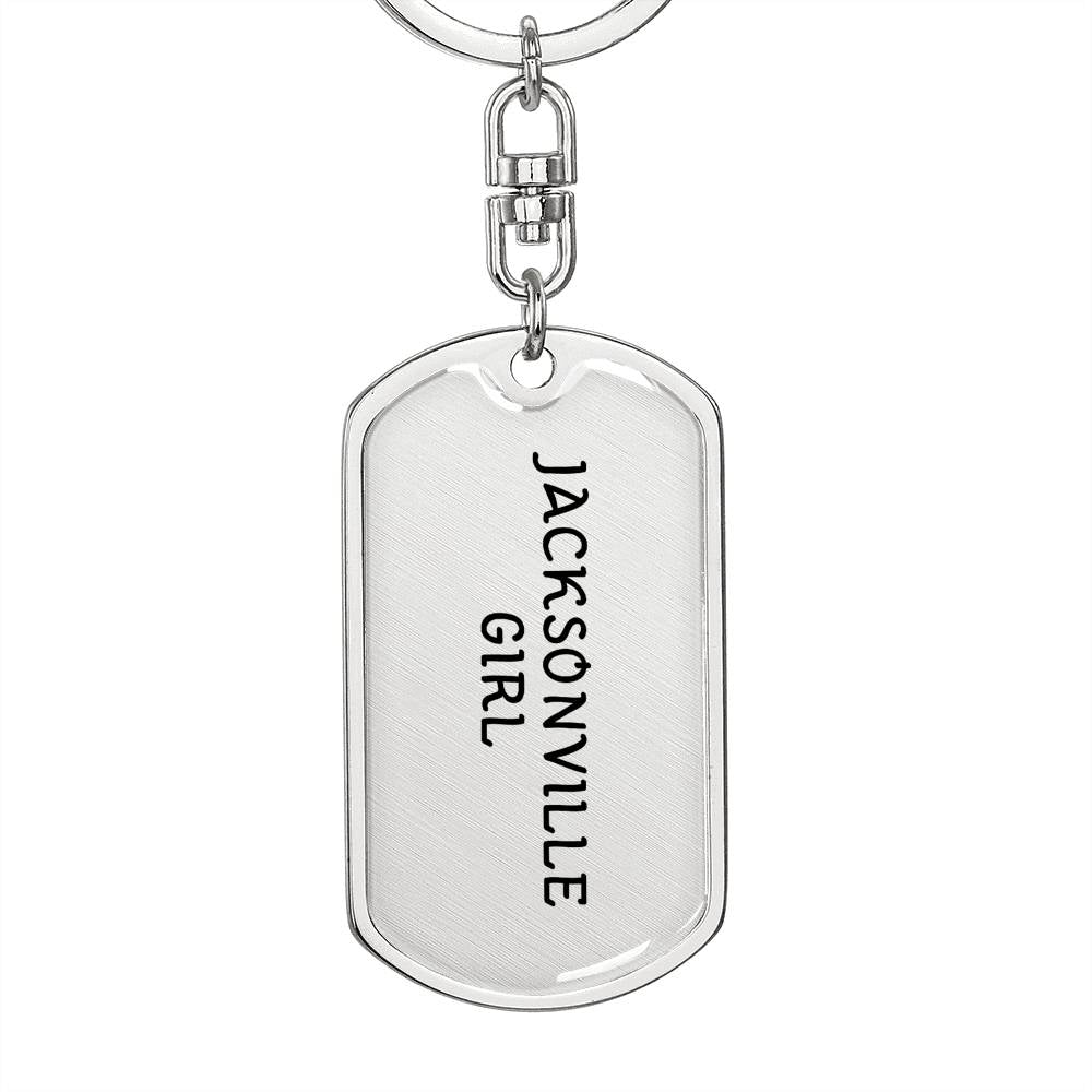 Jacksonville Girl v4 - Luxury Dog Tag Keychain