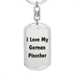 Love My German Pinscher v4 - Luxury Dog Tag Keychain