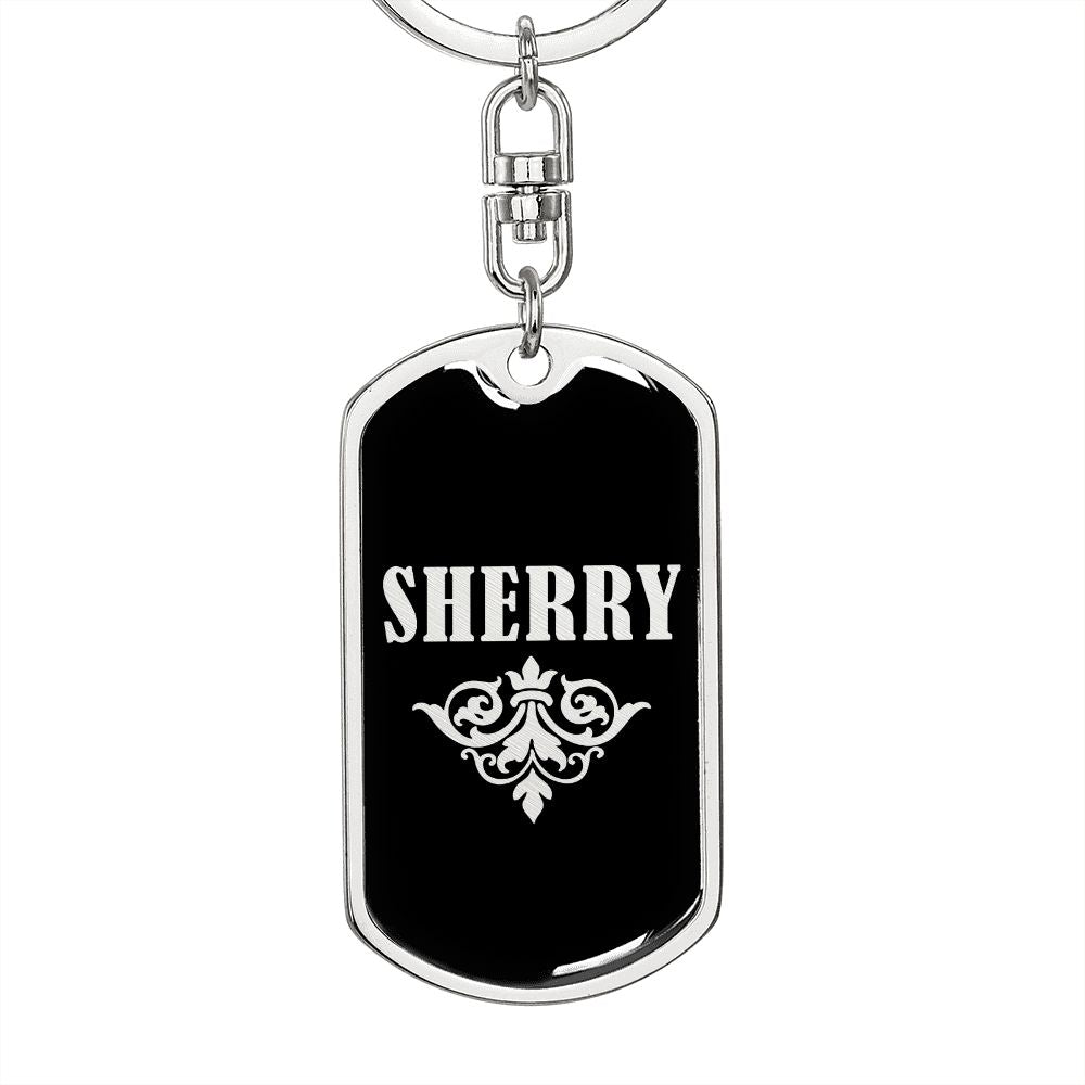 Sherry v02a - Luxury Dog Tag Keychain