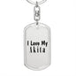 Love My Akita - Luxury Dog Tag Keychain