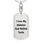 Love My Alabama Red-Bellied Turtle - Luxury Dog Tag Keychain