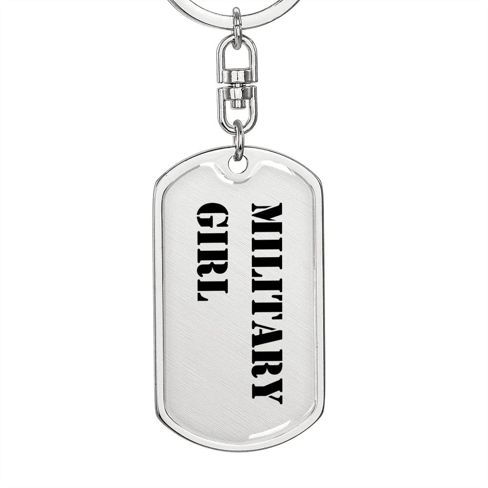 Military Girl - Luxury Dog Tag Keychain