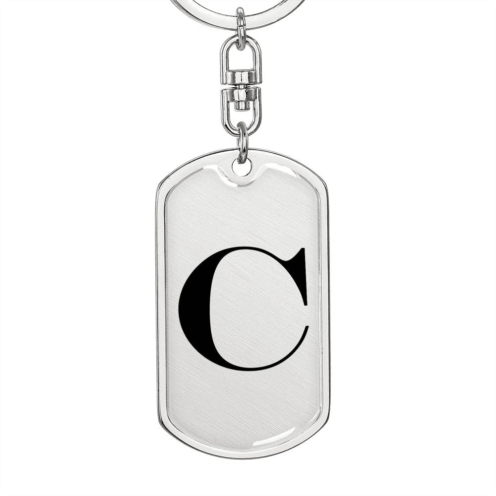 Initial C v1a - Luxury Dog Tag Keychain