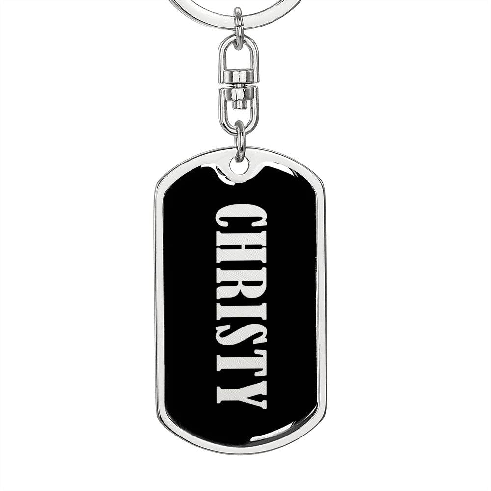 Christy v02 - Luxury Dog Tag Keychain