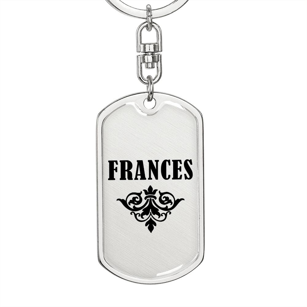Frances v01a - Luxury Dog Tag Keychain