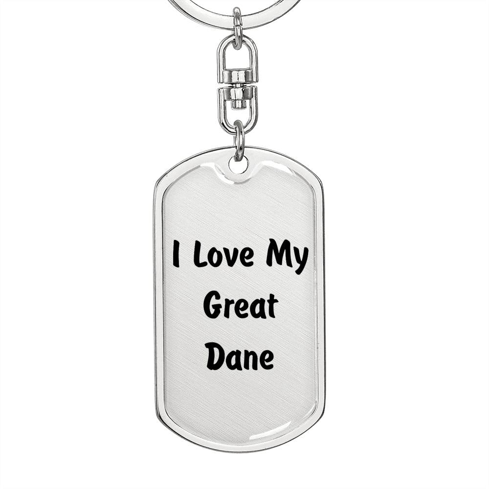 Love My Great Dane v4 - Luxury Dog Tag Keychain