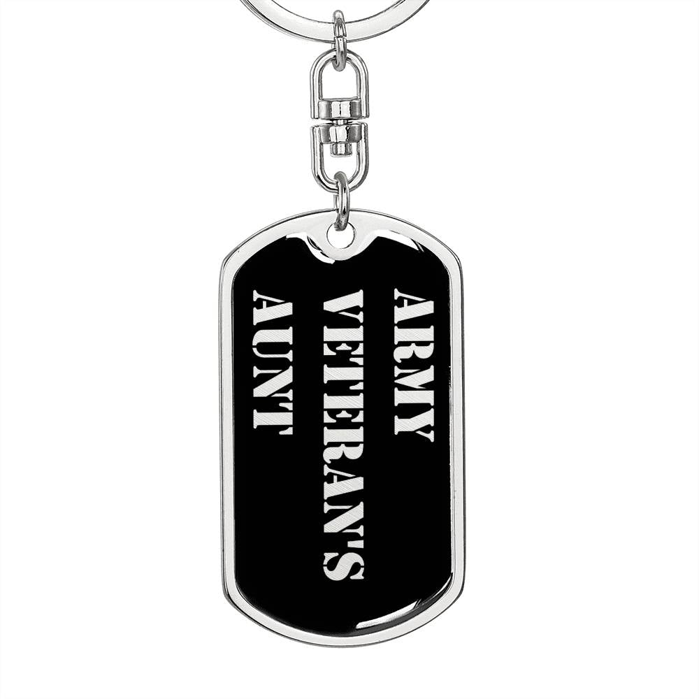 Army Veteran's Aunt v2 - Luxury Dog Tag Keychain