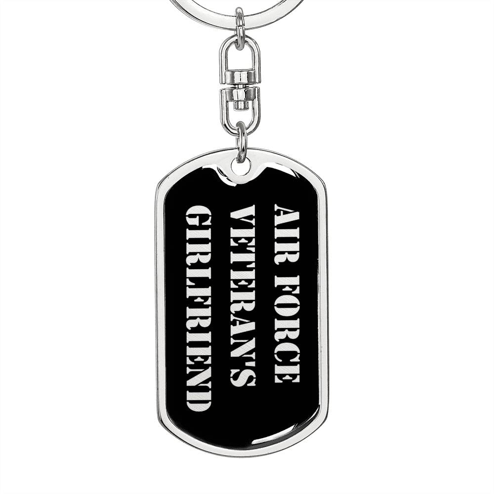 Air Force Veteran's Girlfriend v2 - Luxury Dog Tag Keychain