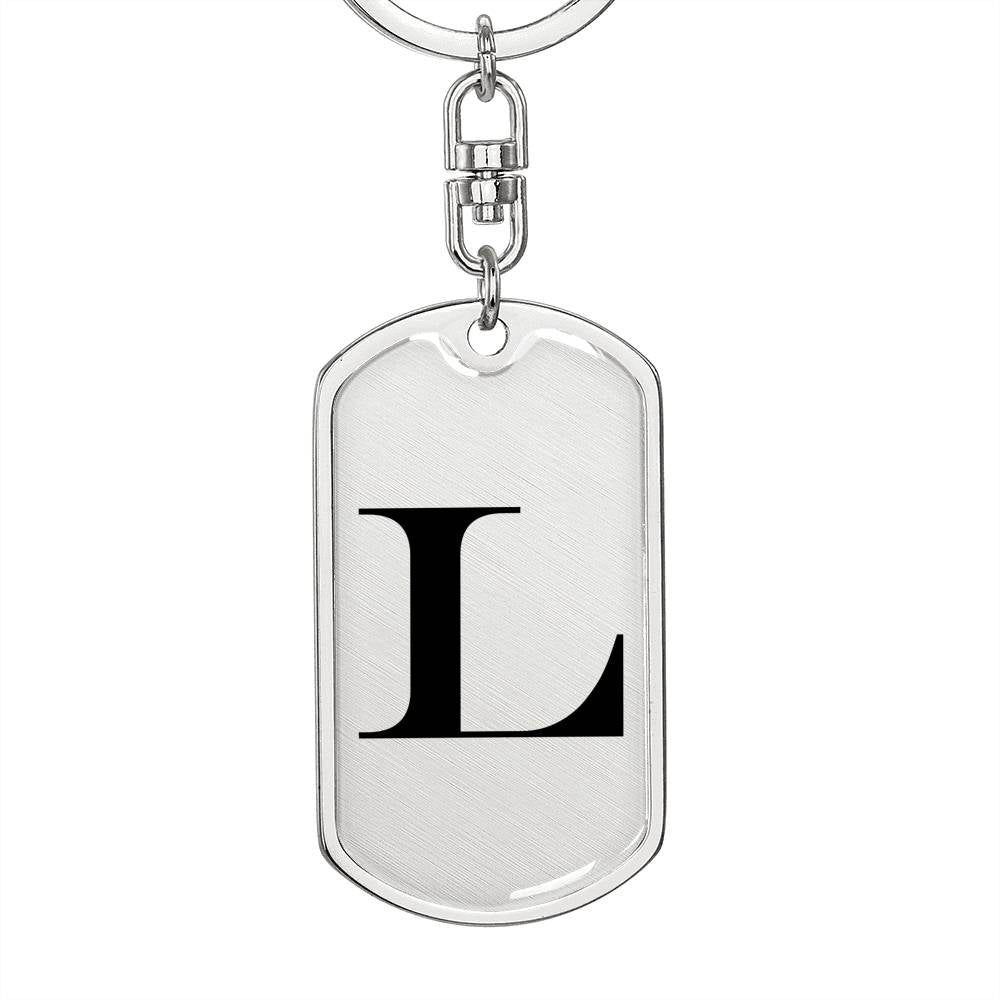 Initial L v1a - Luxury Dog Tag Keychain