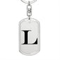 Initial L v1a - Luxury Dog Tag Keychain