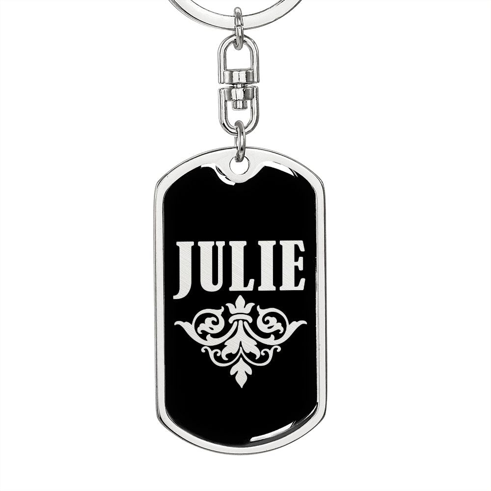 Julie v02a - Luxury Dog Tag Keychain