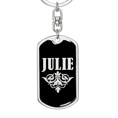 Julie v02a - Luxury Dog Tag Keychain