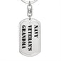 Navy Veteran's Grandma - Luxury Dog Tag Keychain