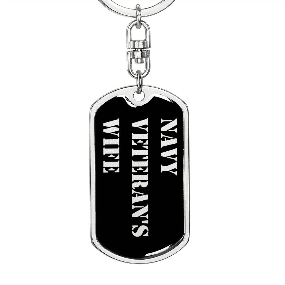 Navy Veteran's Wife v2 - Luxury Dog Tag Keychain