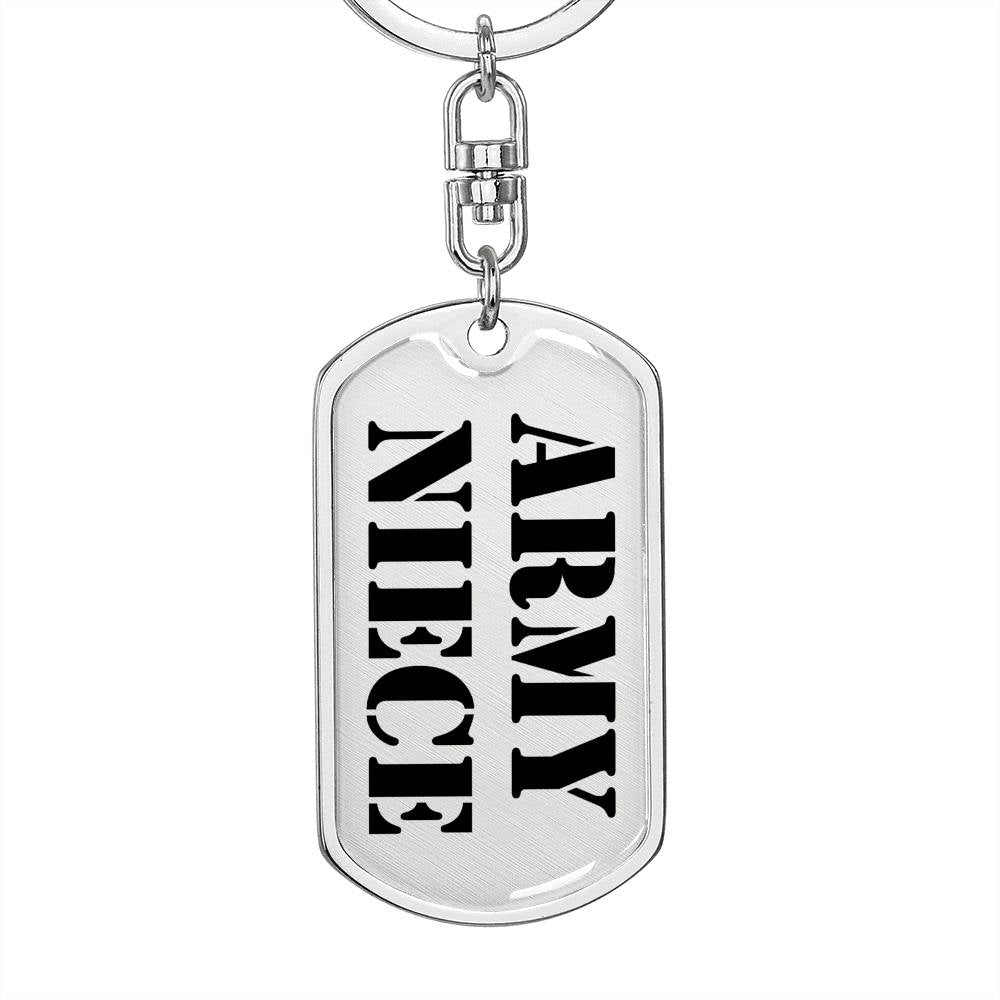 Army Niece - Luxury Dog Tag Keychain