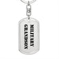 Military Grandson - Luxury Dog Tag Keychain