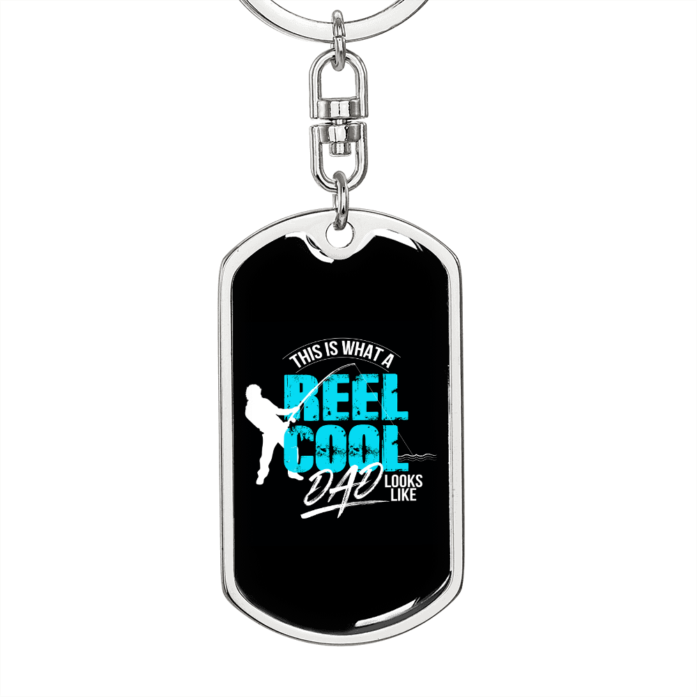 Reel Cool Dad - Luxury Dog Tag Keychain
