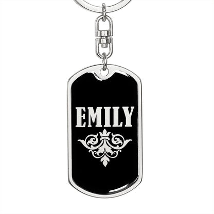 Emily v02a - Luxury Dog Tag Keychain
